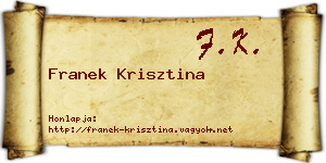 Franek Krisztina névjegykártya